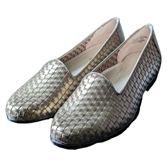 9.5W - Trotters | Liz Gold Weaved Leather Flats Shoes - Picture 5 of 5